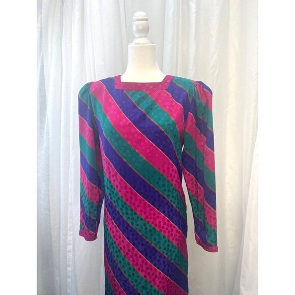 Epitome Dress Vintage 80s Secretarial Mod Dress Ladies Size MED - Picture 6 of 8